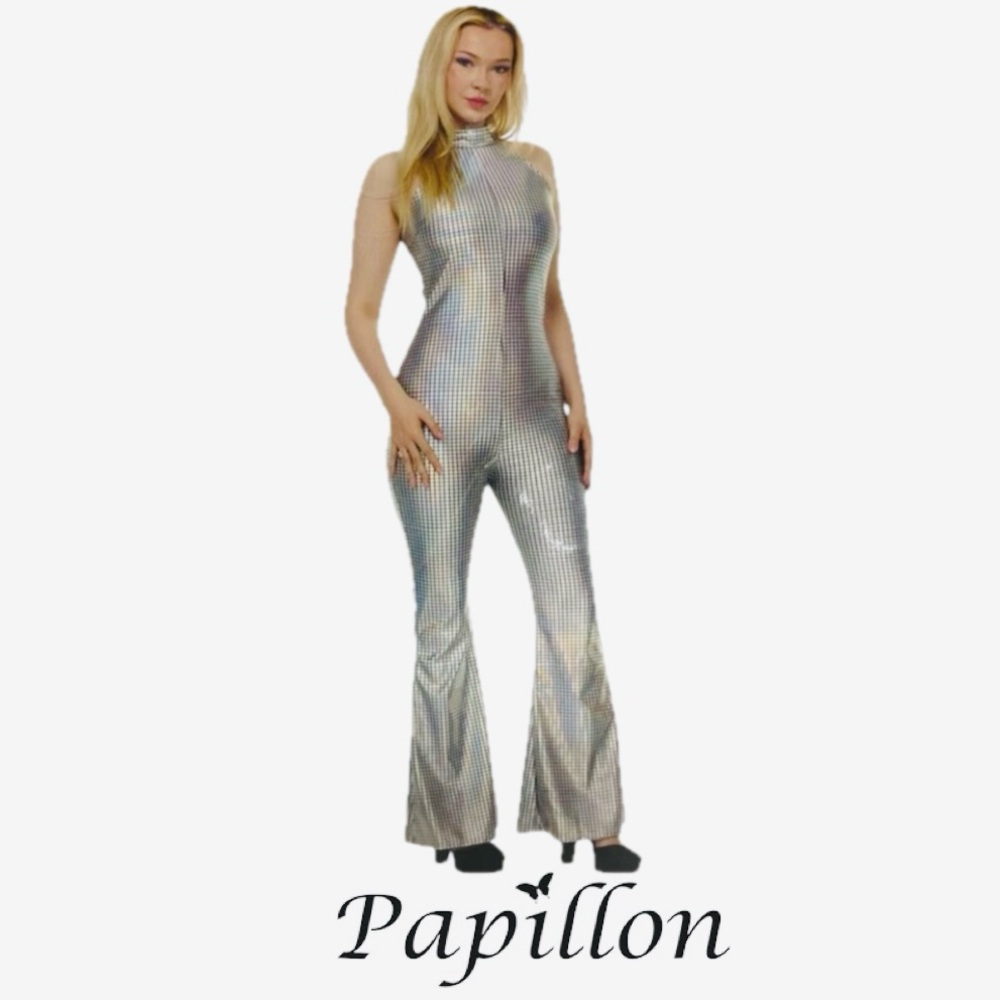 PAPILLON Disco Ball Halloween Jumpsuit Costume Women’s Size Large (10/12)